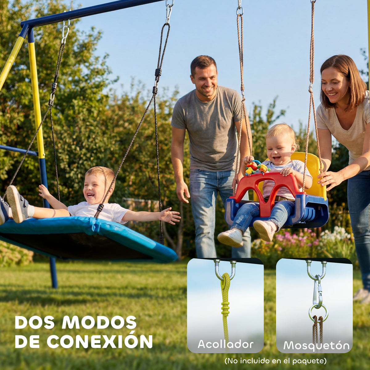 Estructura Columpio Infantil Aiyaplay Acero Azul 260x160x178 Cm_5