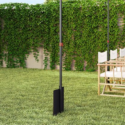Carpa Plegable Outsunny Metal, Tela Oxford Blanco 297x297x287 Cm_3