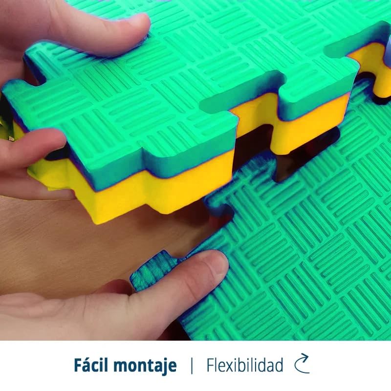 Artatami® Tatami Puzzle 1x1x20 mm Amarillo - Verde Pack Ahorro【8 Unidades】Gimnasios - Fitness - Pilates - Yoga_5