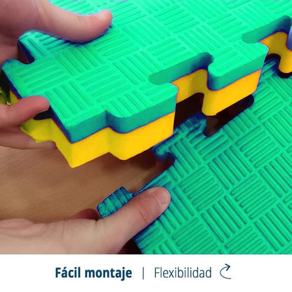 Artatami® Tatami Puzzle 1x1x20 mm Amarillo - Verde Pack Ahorro【20 Unidades】Gimnasios - Fitness - Pilates - Yoga_5