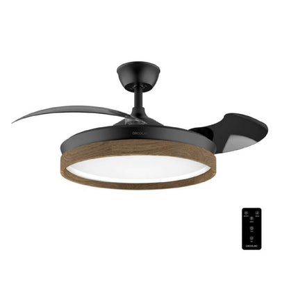 Cecotec Ventilador De Techo Con Luz Energysilence Aero 4320 Invisible Wood&amp;black. 35w, 6 Velocidades, Aspas Retráctiles_0