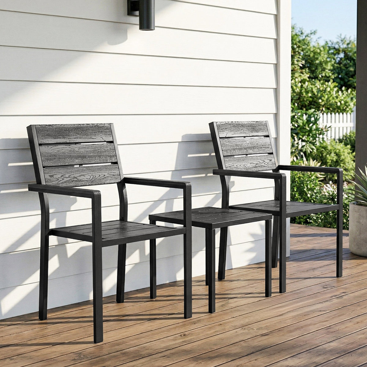 Conjunto De Bistró Outsunny Metal, Hdpe Negro 56x56x91 Cm_1