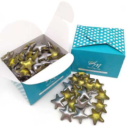 80 Perlas De Baño En Forma De Estrella - Con Aceite De Soja - Hidrata, Suaviza Y Perfuma La Piel - Aroma Manzana_0