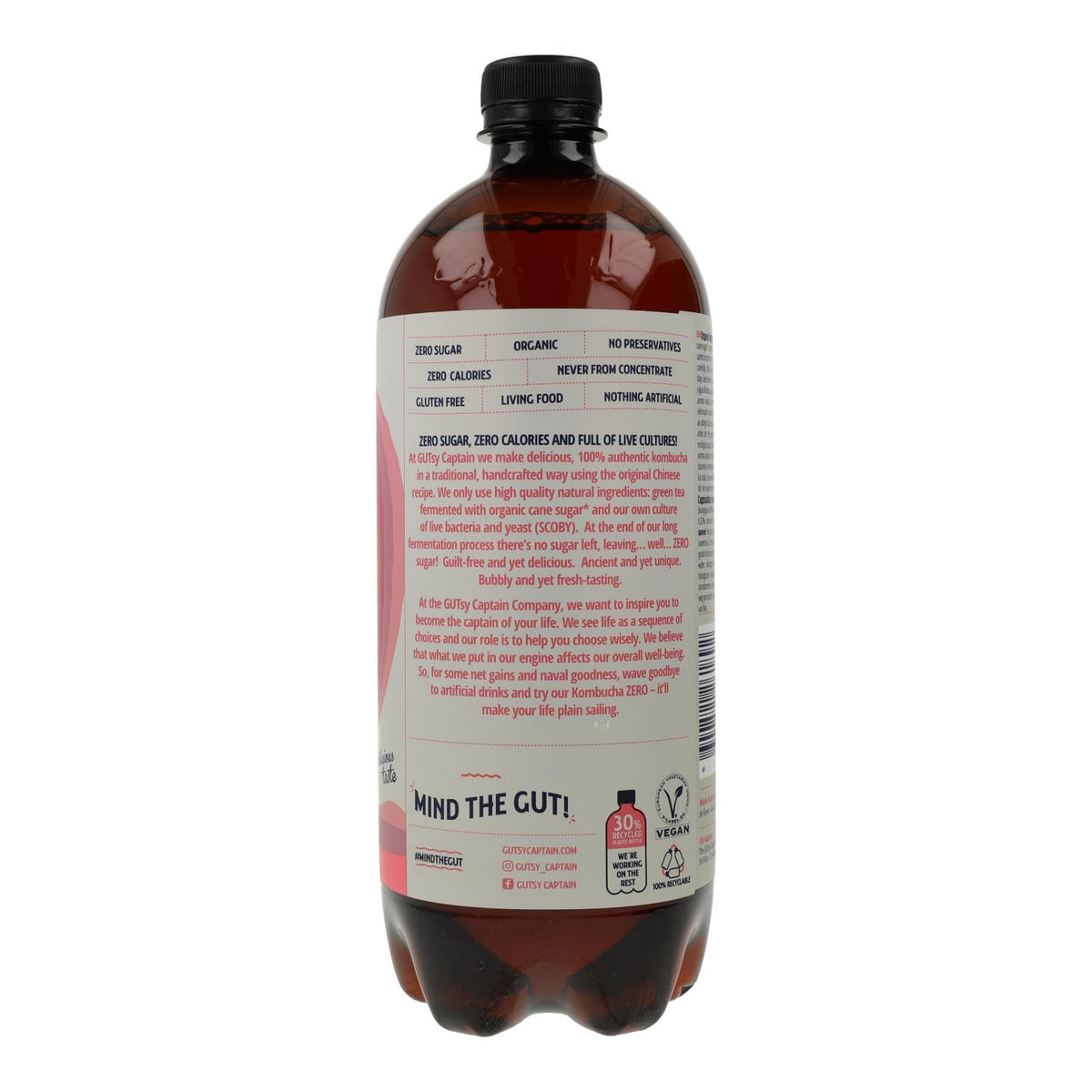 Pack 6x Kombucha Zero Frambuesa Bio 1 L