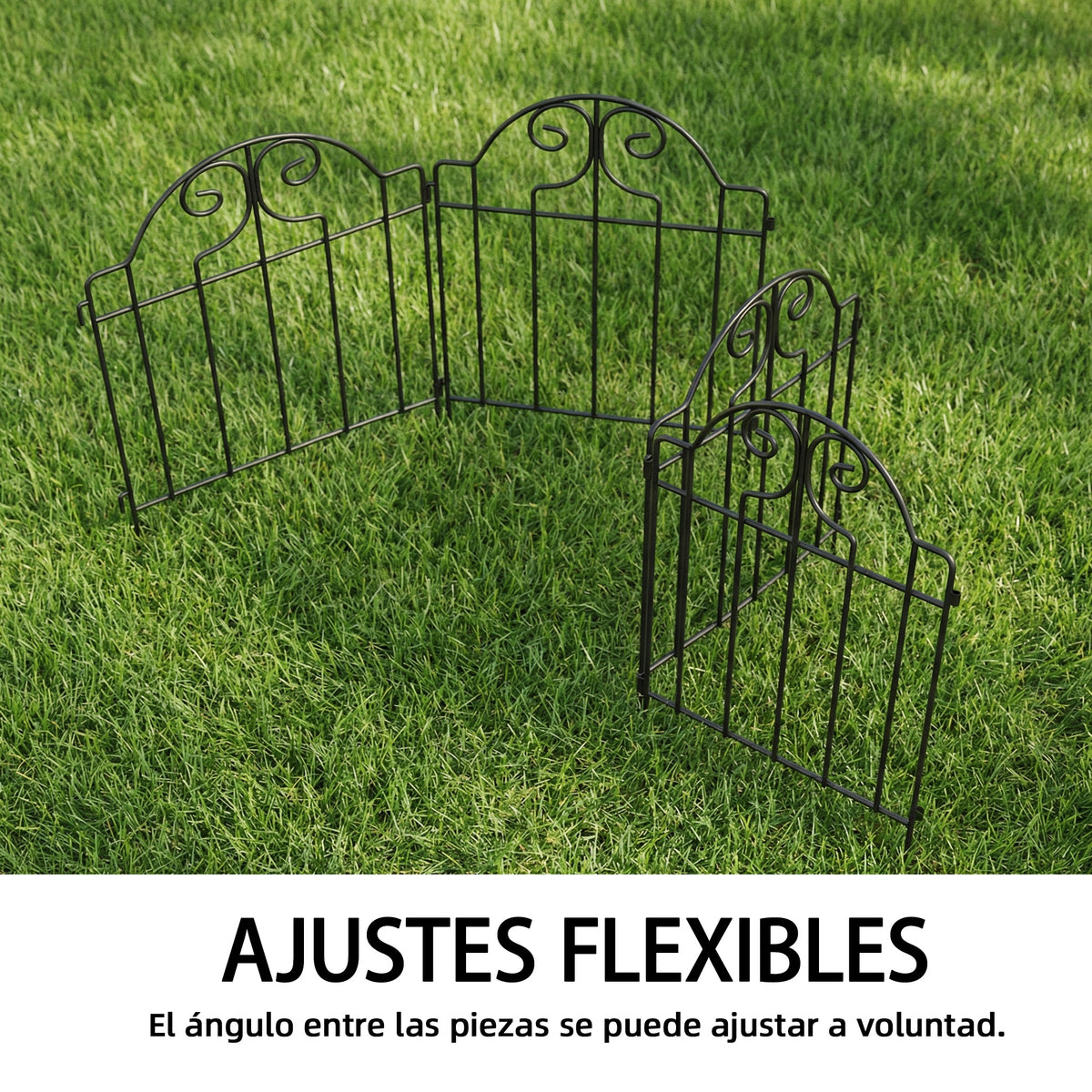 Vallas De Jardín Outsunny Metal Negro 125x57 Cm_4