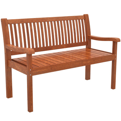 Banco De Jardín Outsunny Madera De Álamo Marrón 125x62x90 Cm_0