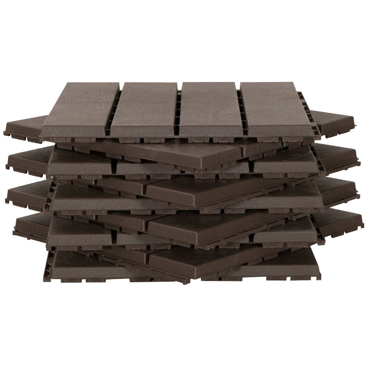 Baldosas Cuadradas Outsunny Marrom De 9 Piezas 30x30x2 Cm_4