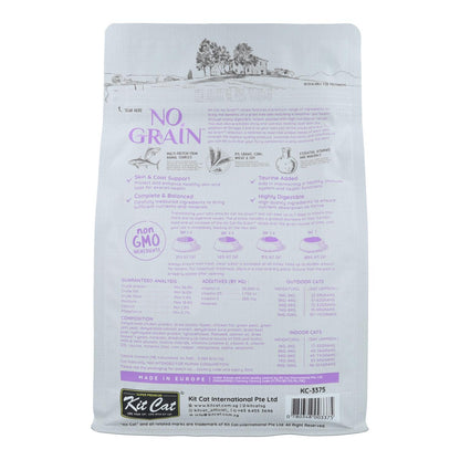 Kit Cat No Grain Cat Food - Atún &amp; Salmón 1 Kg Pienso natural para gatos