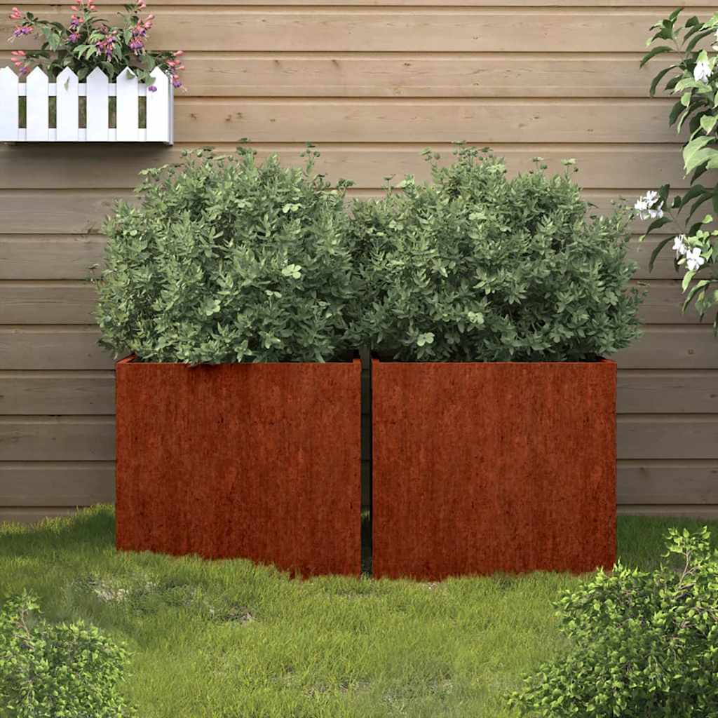 Jardineras 2 Unidades Acero Corten 49x47x46 Cm_1
