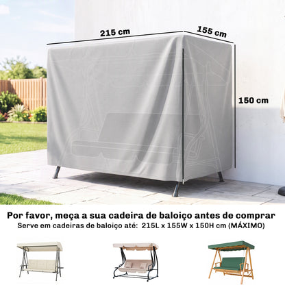 Funda Para Columpio Outsunny Pe Gris Claro 215x155x150 Cm_2