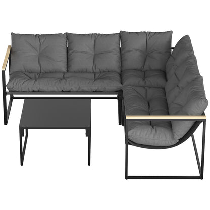 Muebles De Jardín Outsunny Metal, Textilene Gris 189x189x62 Cm_3
