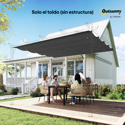 Techo De Pérgola Outsunny Poliéster Gris Oscuro 286x245 Cm_3