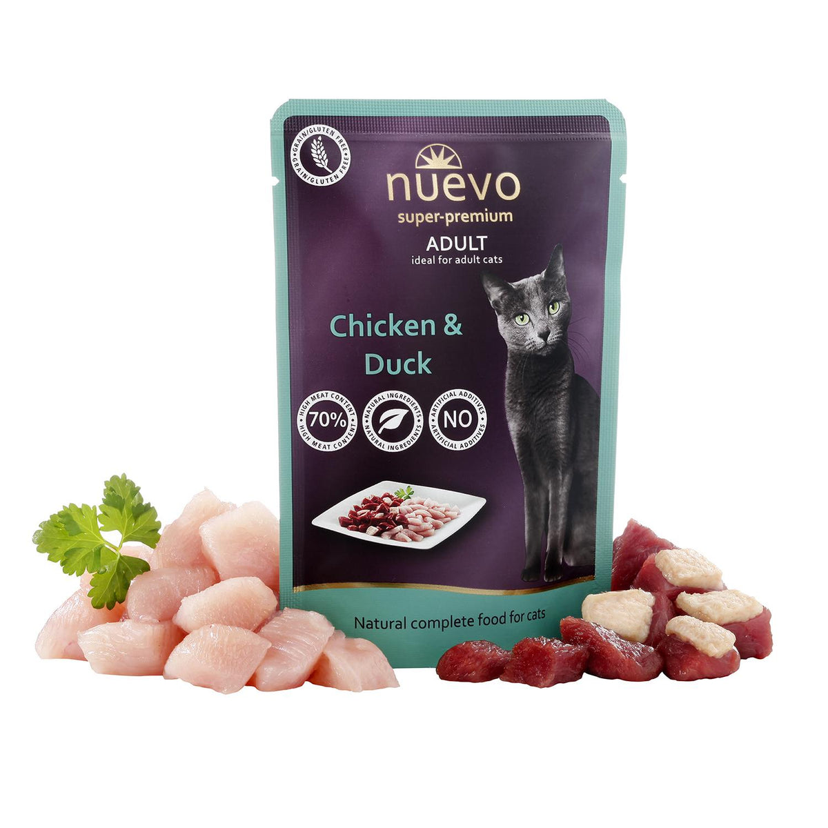 Nuevo Sobre Gato adulto Pollo y Pato 85 g
