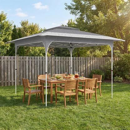 Carpa Plegable Outsunny Tela Oxford, Metal Gris Oscuro 352x352x278 Cm_1