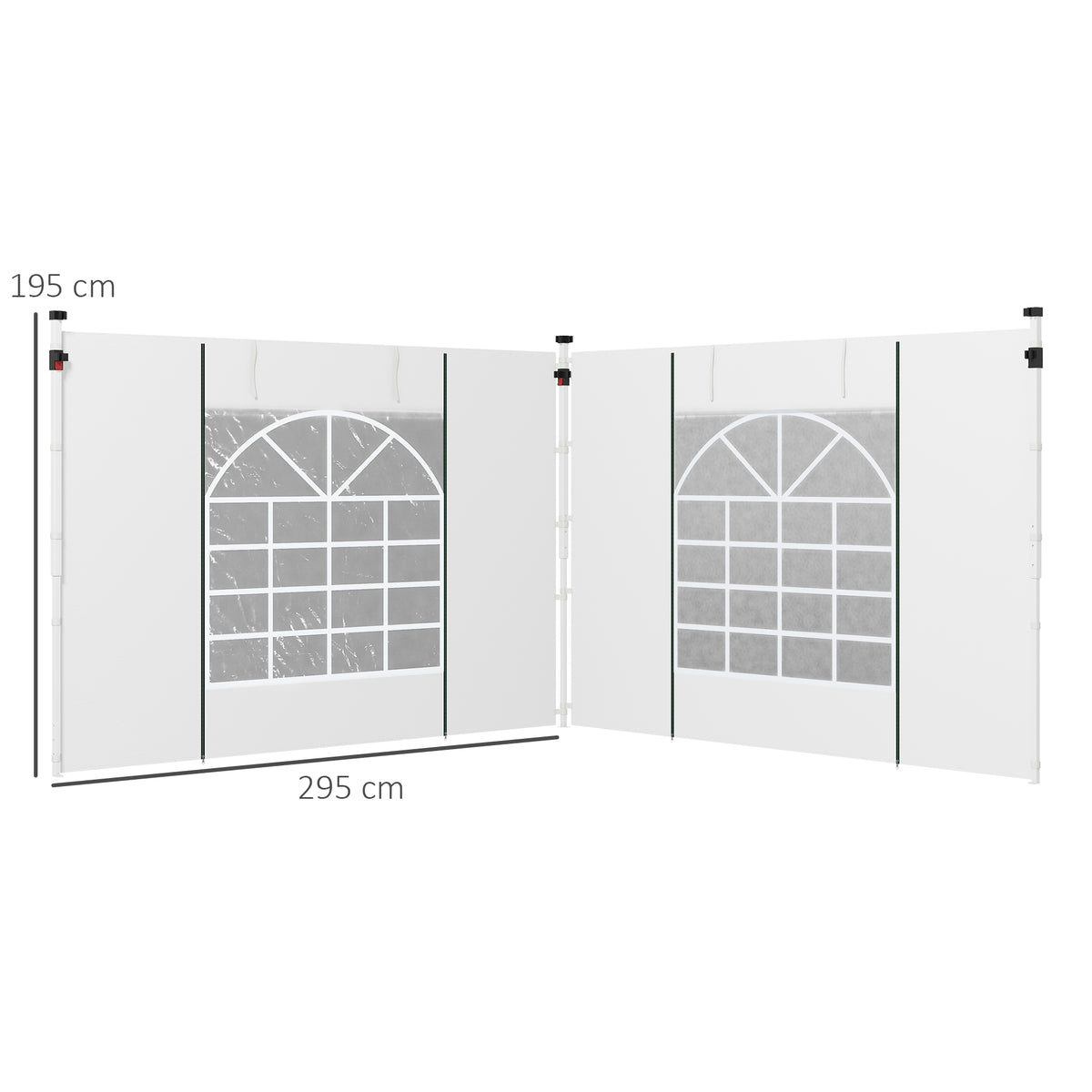Paredes Para Carpa Outsunny Tela Oxford Blanco 295x195 Cm_2
