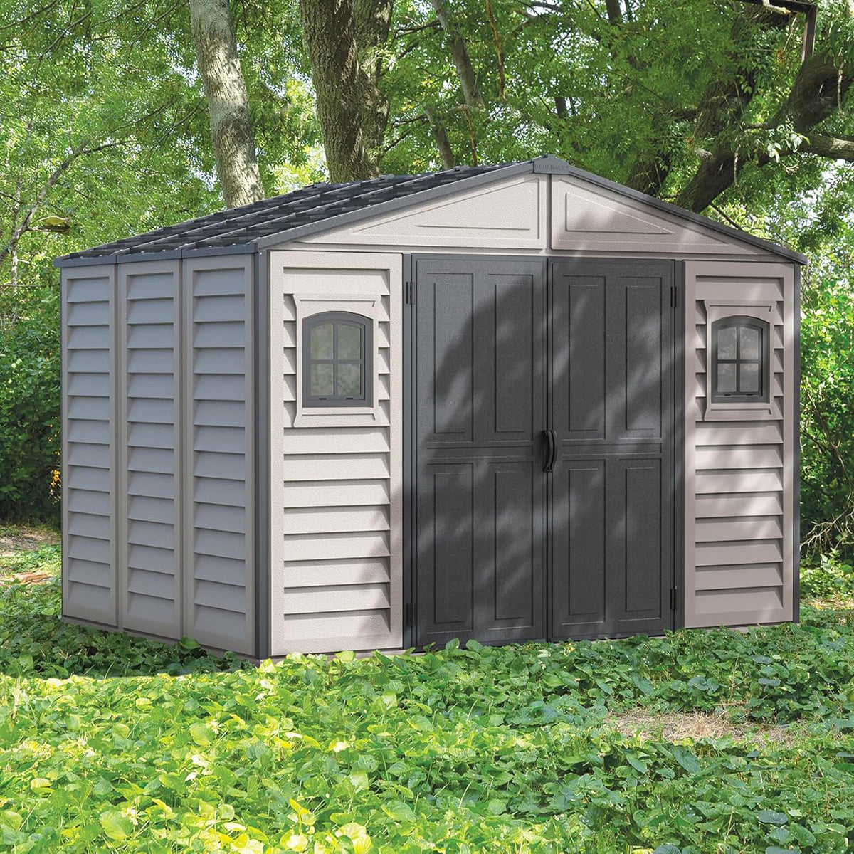 Duramax - Caseta Jardín - Woodbridge Plus 10.5x8 - Pvc - Color Gris Claro Y Oscuro_2