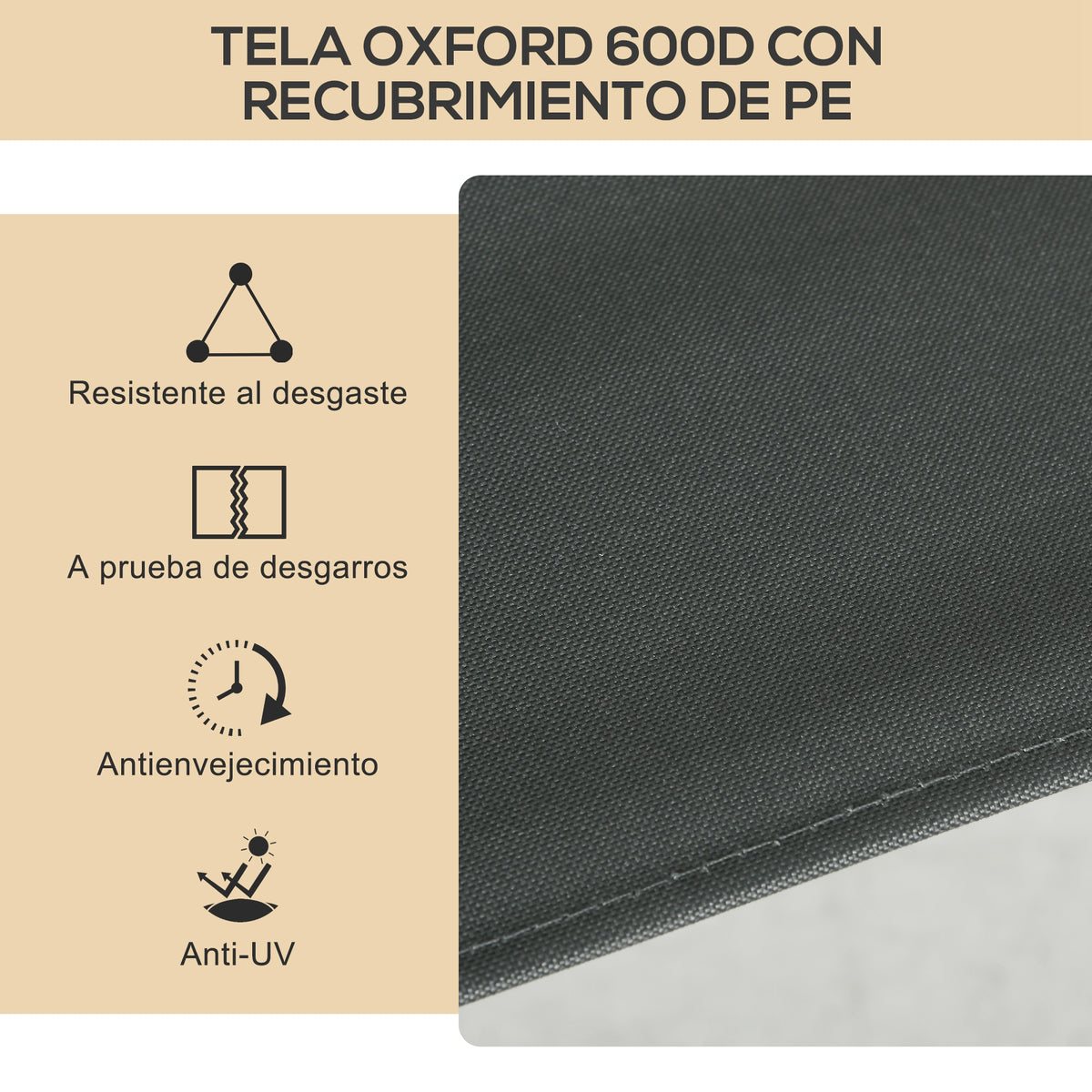 Sillas De Camping Outsunny Tela Oxford, Acero Gris Oscuro 54x59x78 Cm_5