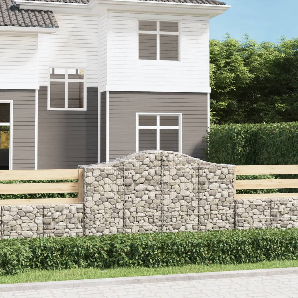 Cestas Gaviones 11 Uds Forma De Arco Hierro 200x50x120/140 Cm_1