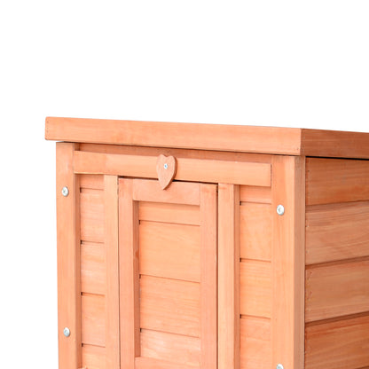 Conejera De Madera Exterior Techo Abatible Pawhut 42x51x43 Cm Natural_4