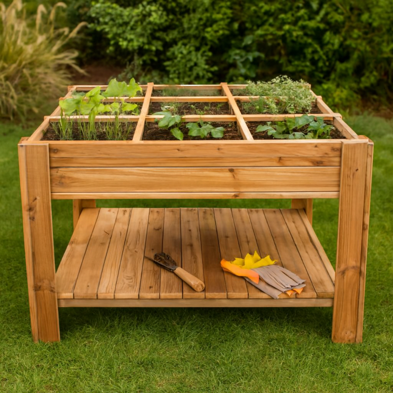 Mesa De Cultivo Tura Profunda 20cm Vidahuerto Con Bandeja Y Separadores 120x80x80 Cm._1