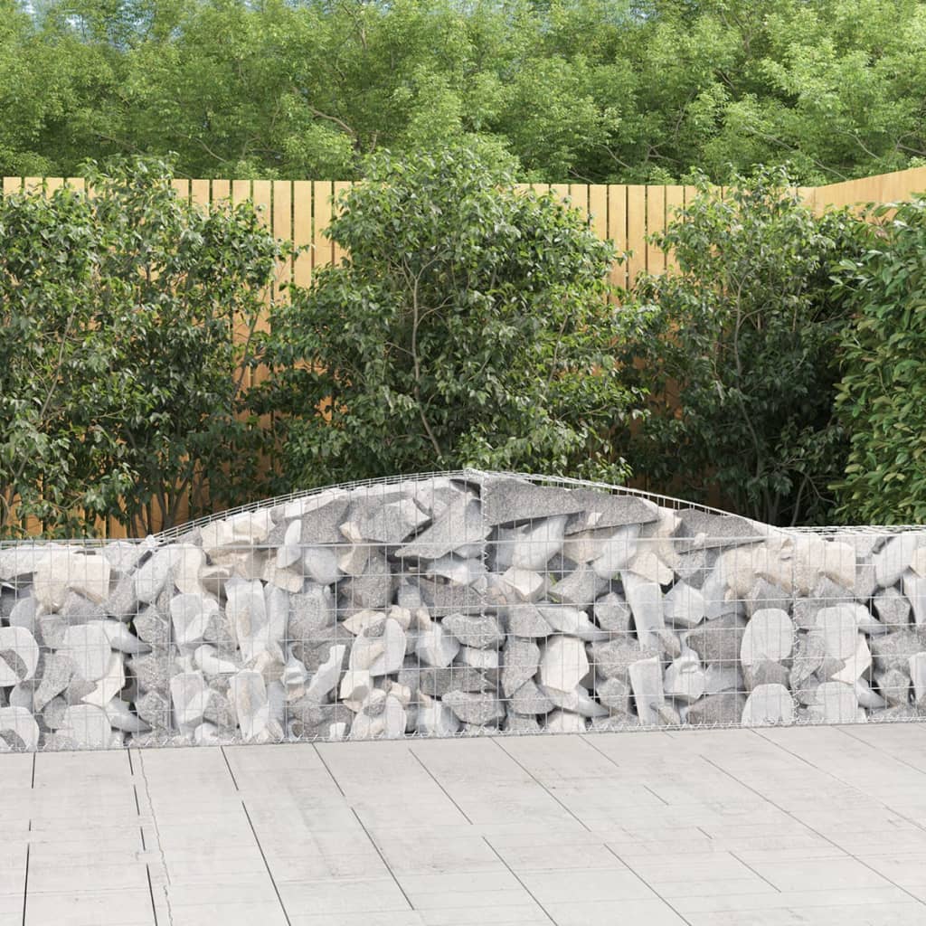 Cestas De Gaviones 7 Uds Forma De Arco Hierro 400x30x60/80 Cm_1