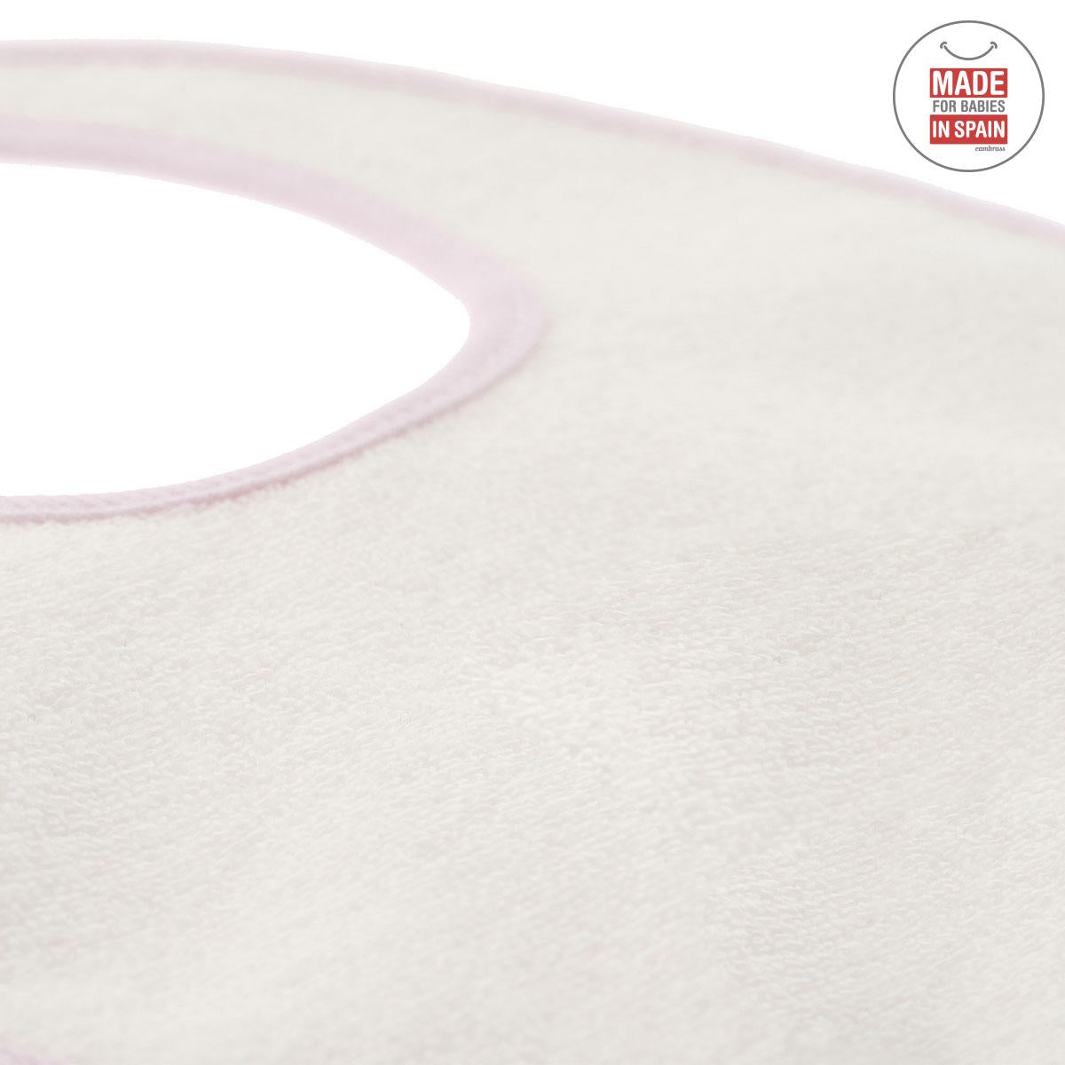 Babero cuadrado con Velcro Celeste 20x26 cm. Color Rosa