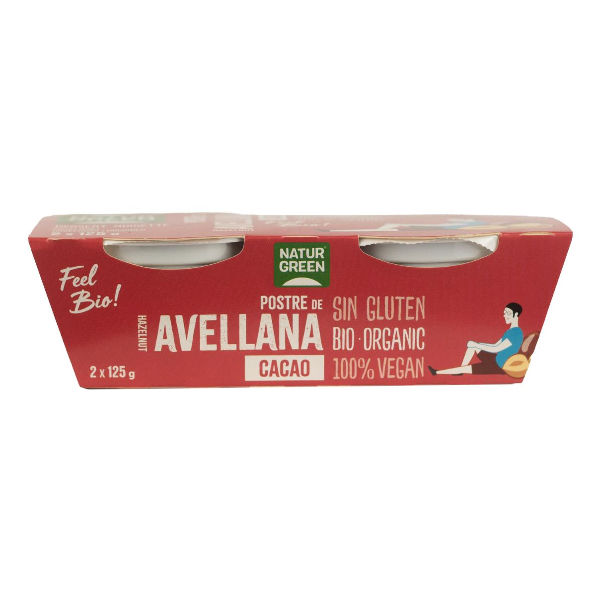 Postre de Avellanas Cacao NaturGreen, 2 X 125 g