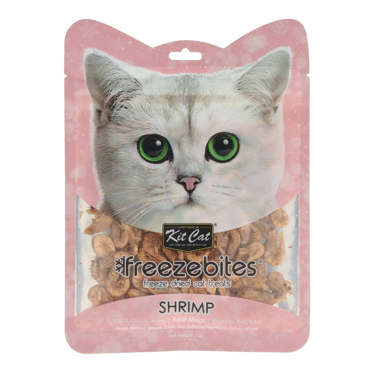 Kit Cat FreezeBites - Camarones 10 g Snack liofilizado natural para gatos
