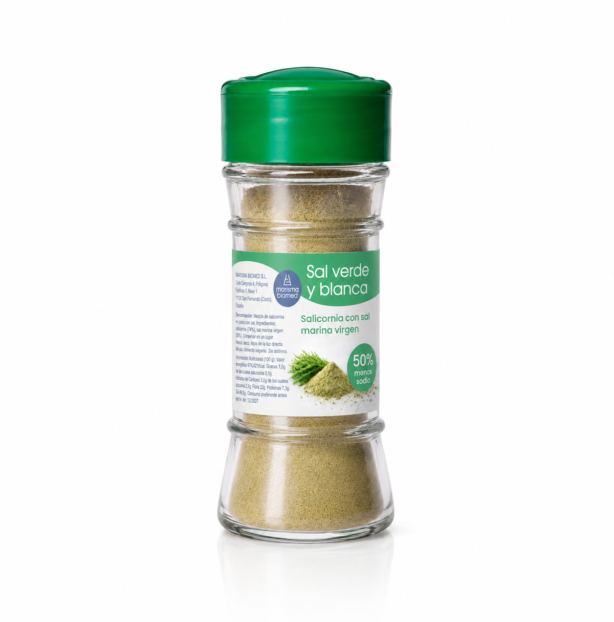 Salero De Salicornia Y Sal Marina Virgen Bio | 50% Menos Sodio (35 Gramos)_0