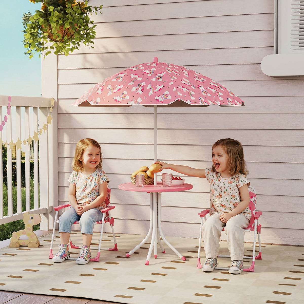 Conjunto Infantil Jardín Aiyaplay Acero, Plástico Rosa 49.5x49.5x50 Cm_1
