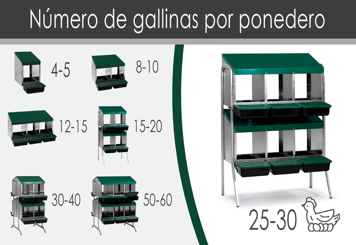 Ponedero Para Gallinas Con Cajón Escamoteador - 6 Huecos_1