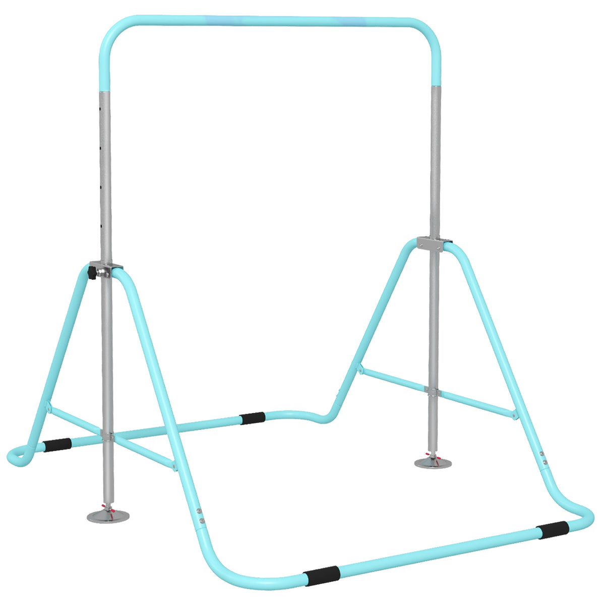 Homcom Barra De Gimnasia Artística Plegable Altura Ajustable Verde_0