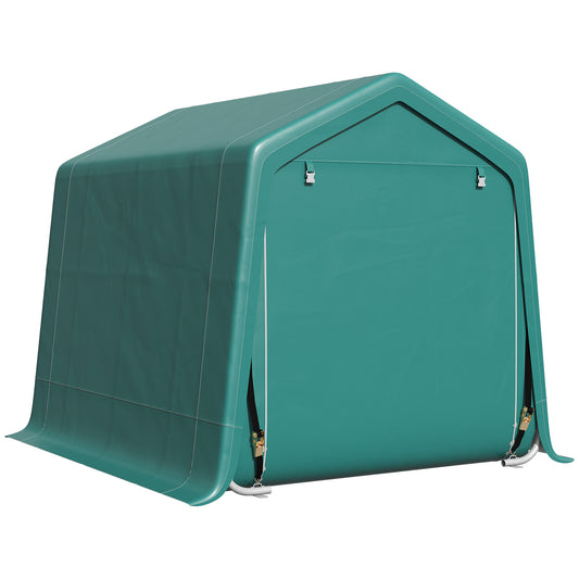 Carpa Para Herramientas Outsunny Pe, Metal Verde 240x200x202 Cm_0