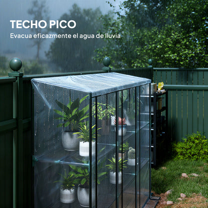 Invernadero Pequeño Outsunny Acero, Plástico Transparente 215x46x151 Cm_3