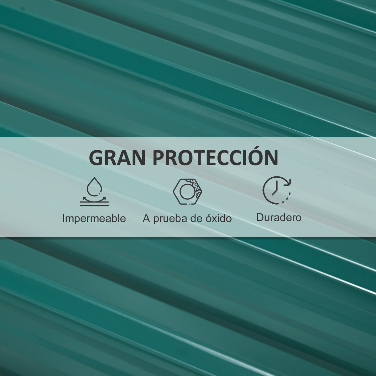 Paneles Acero Galvanizado Outsunny Acero Galvanizado Verde 129x45 Cm_5