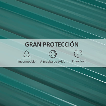 Paneles Acero Galvanizado Outsunny Acero Galvanizado Verde 129x45 Cm_5