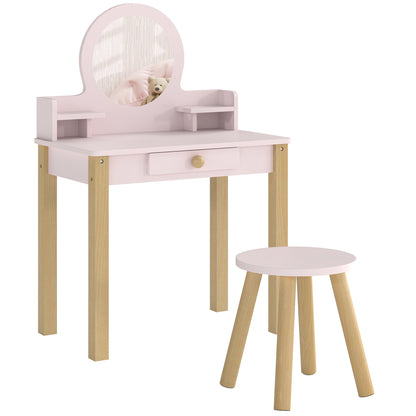 Tocador Infantil Aiyaplay Mdf, Madera De Pino Rosa 55x34x82 Cm_0