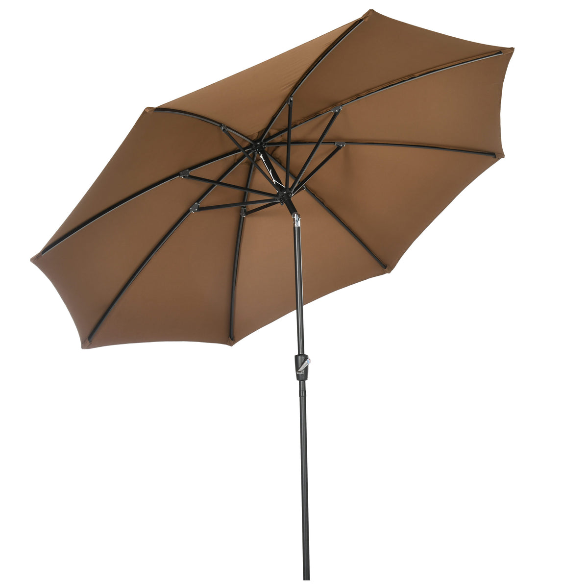 Sombrilla De Jardín Inclinable Con Manivela Outsunny Ø300x240cm Marrón_0