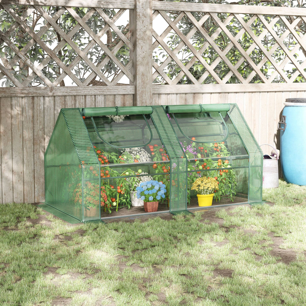 Invernadero De Terraza Outsunny Acero, Pvc Verde 180x90x90 Cm_1