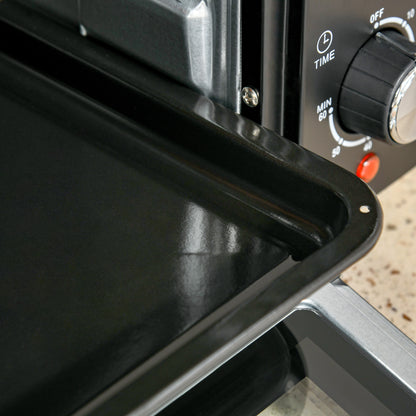 Horno Eléctrico Homcom Metal, Vidrio Templado Negro 46x38.5x29 Cm_3