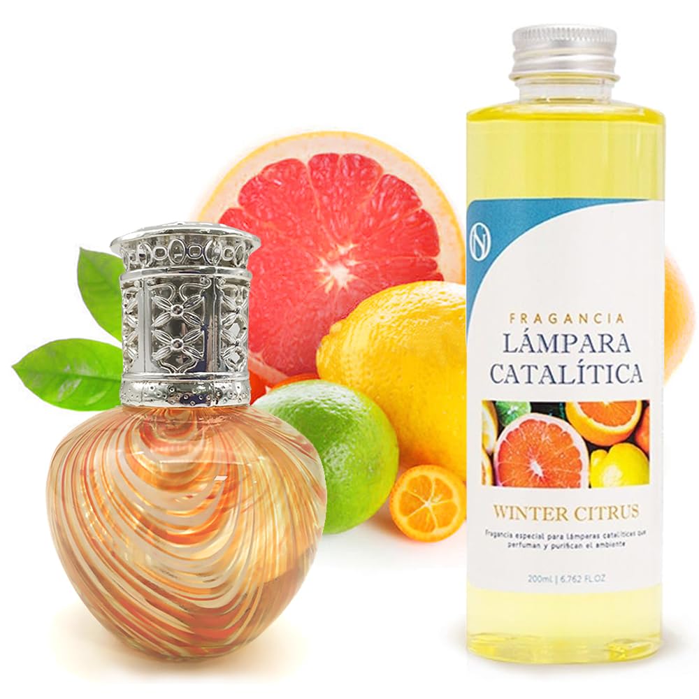 Lámpara Catalítica Orange Waves + Fragancia Winter Citrus 500 Ml - Elimina Malos Olores, Impurezas Y Perfuma_0
