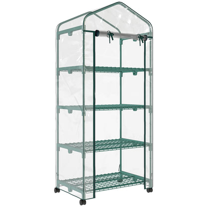 Invernadero De Jardín Outsunny Acero, Pvc Transparente Y Verde 69x50x165 Cm_0