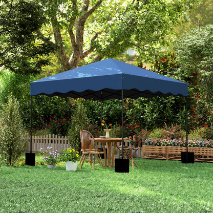 Carpa Plegable Outsunny Metal, Tela Oxford Azul 297x297x287 Cm_4