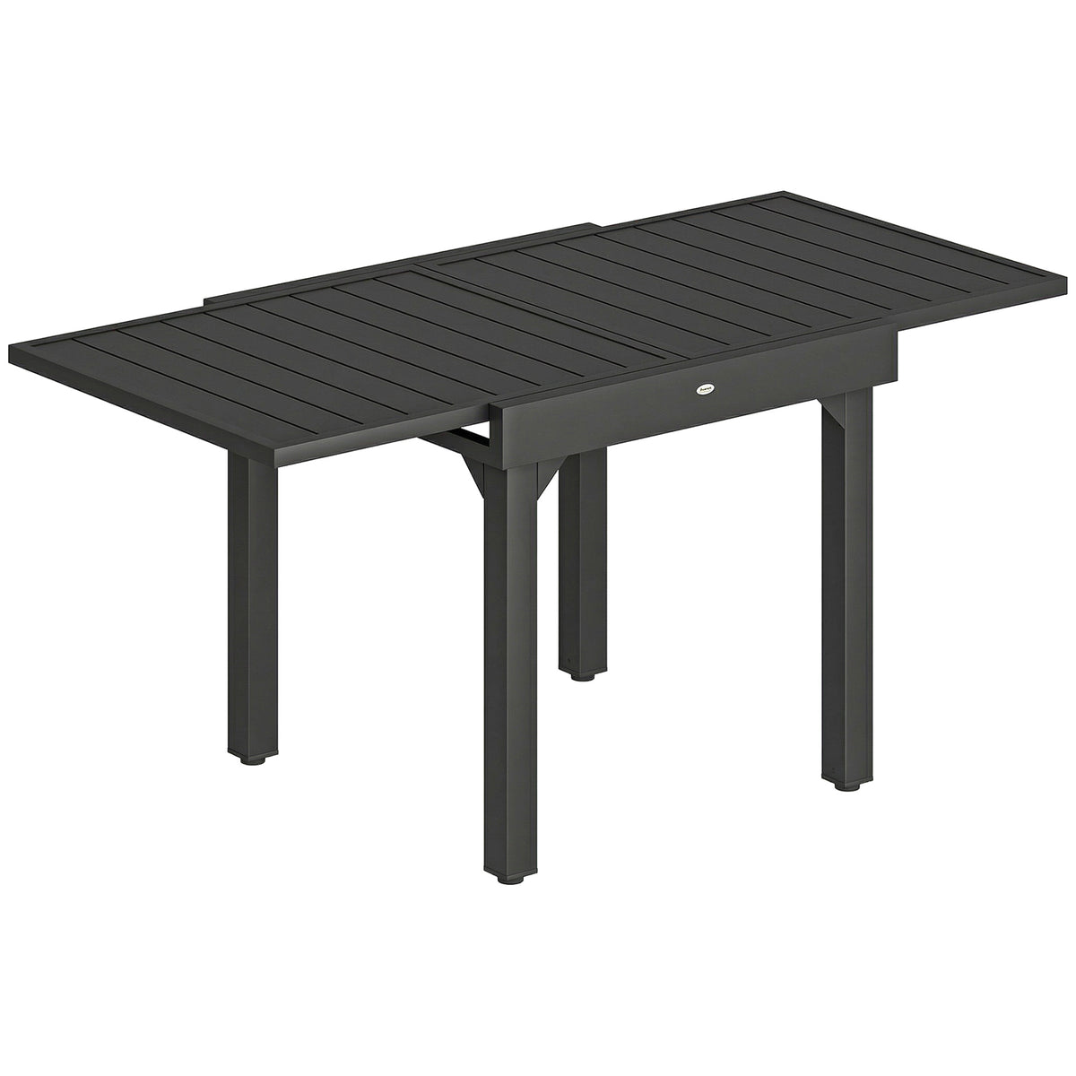 Mesa Jardín Extensible Outsunny Aluminio, Acero Negro 160x80x75 Cm_0