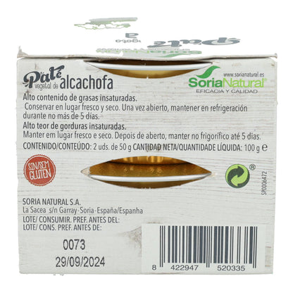 Pate Vegetal de Alcachofa Soria Natural 2 x 50 g