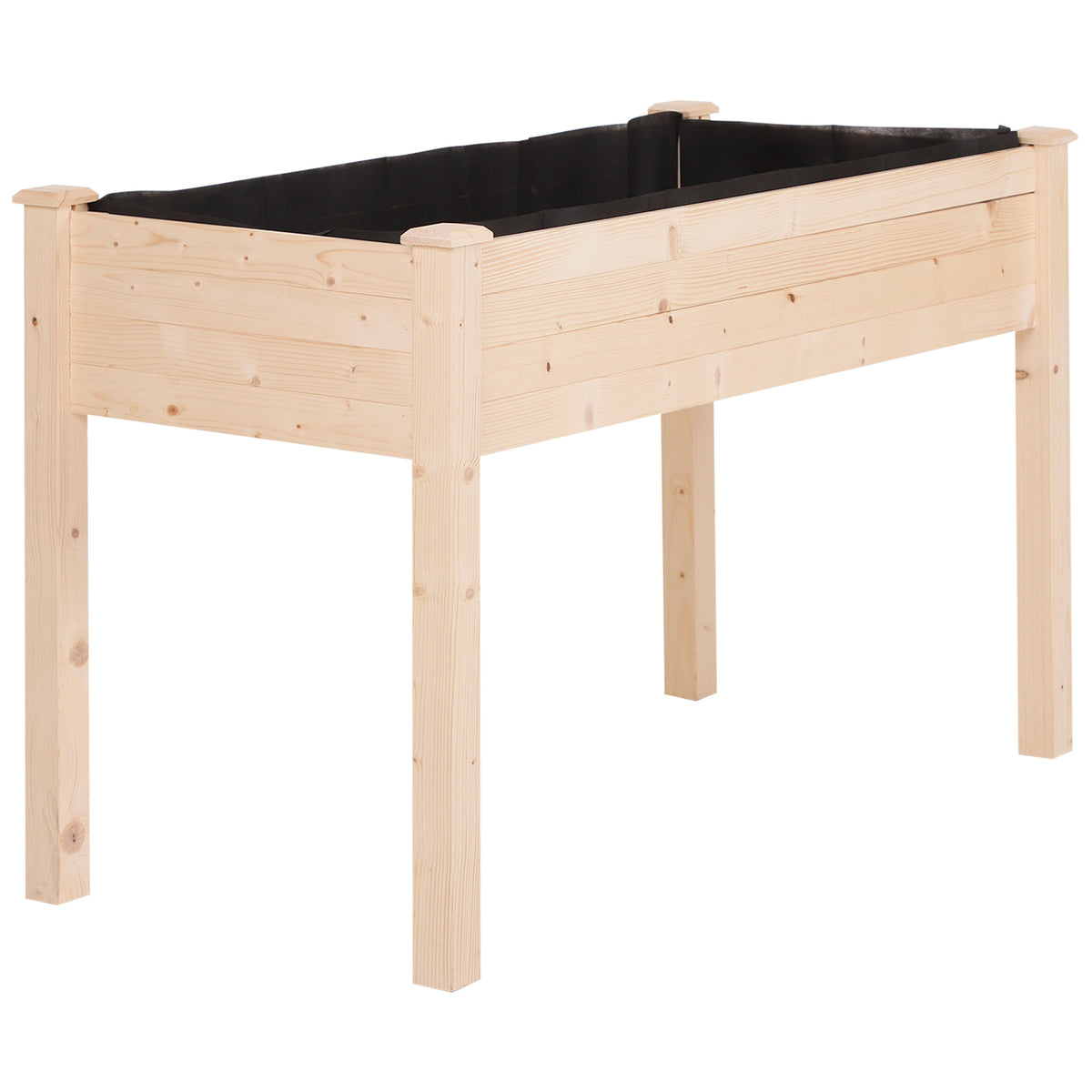 Huerto Urbano Elevado De Madera Outsunny 122,5x56,5x76 Cm Natural_0