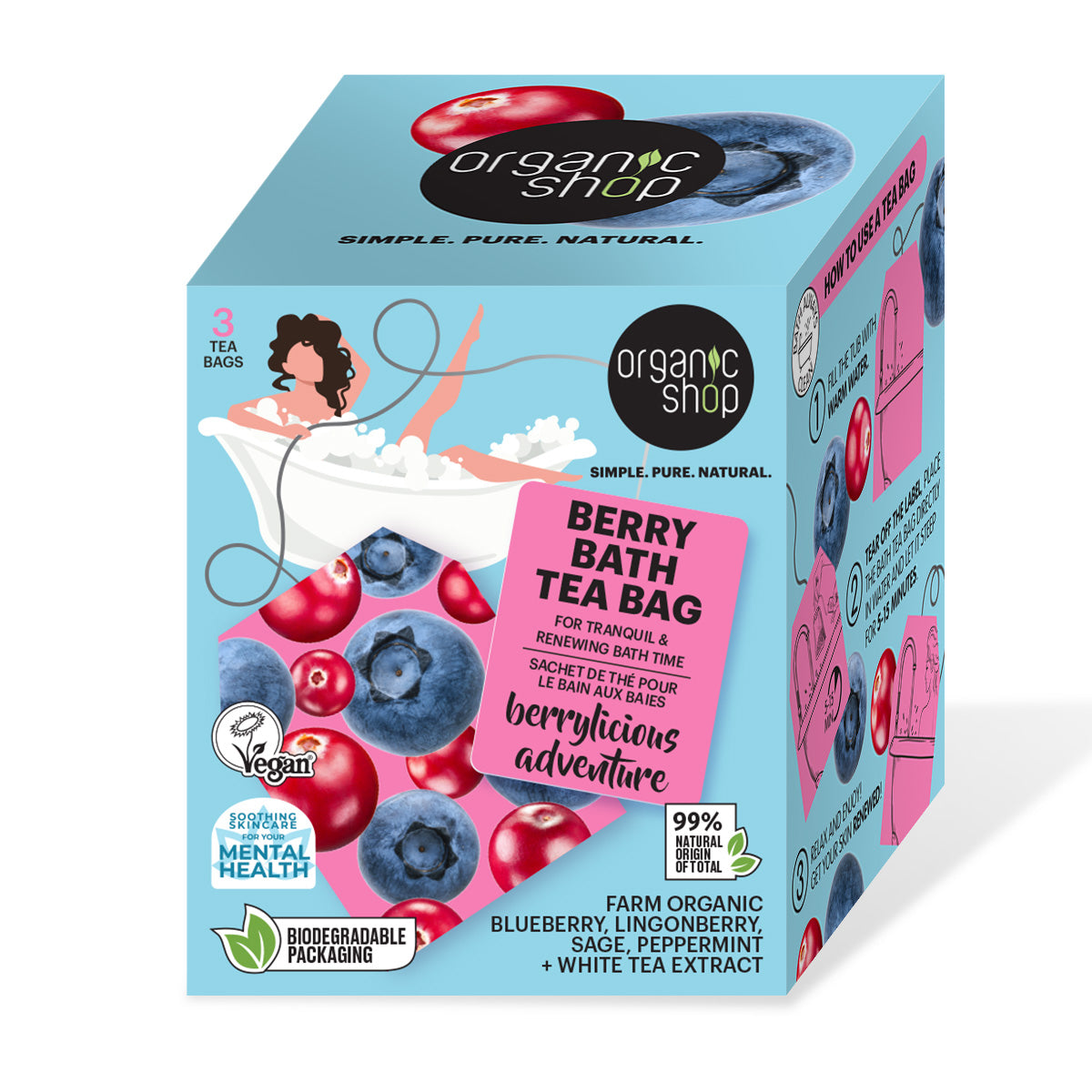 Bolsitas de té de baño de bayas «BERRYLICIOUS ADVENTURE», Organic Shop