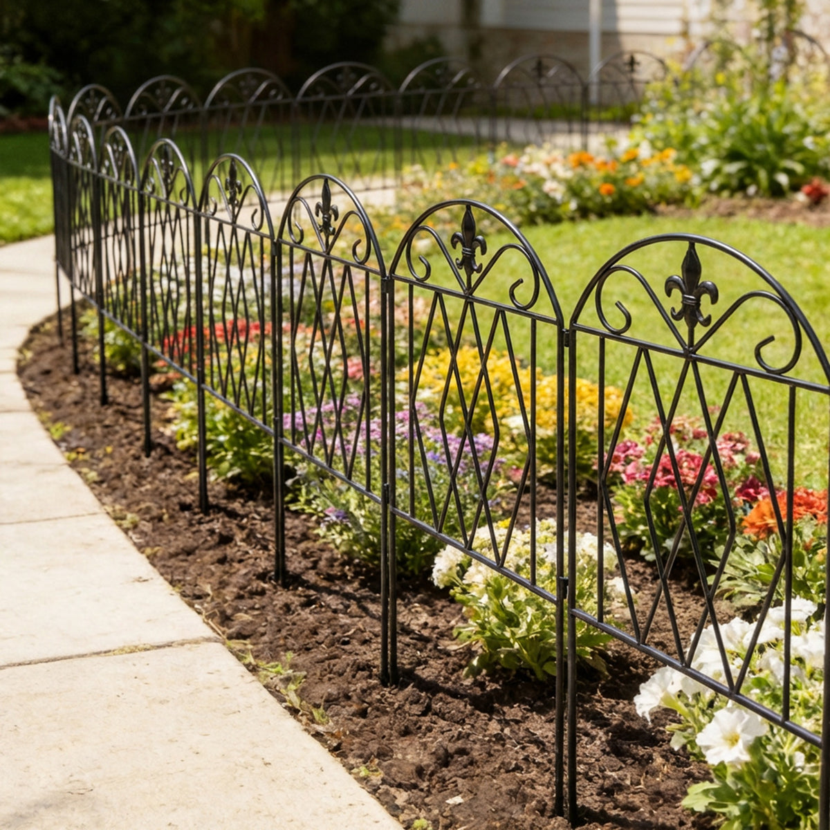 Vallas De Jardín Outsunny Metal Negro 125x56 Cm_1