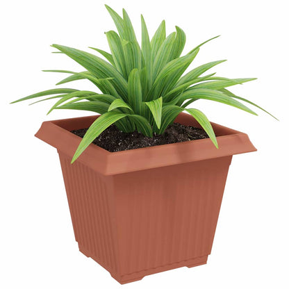 Maceta Cuadrada Para Flores 6 Uds. Rojo Ladrillo Plástico_2