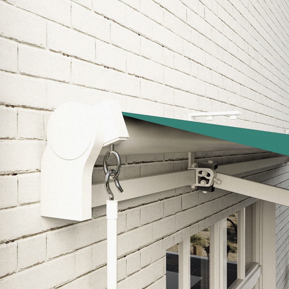 Toldo Manual Plegable Outsunny Verde 395x245 Cm Aluminio Metal_4